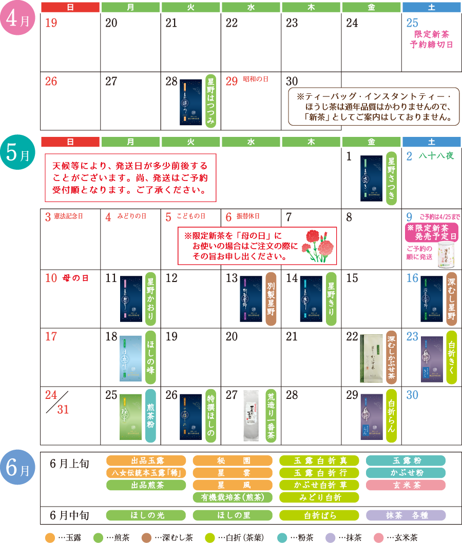 2026年新茶発売予定表